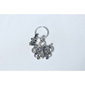 Chrome hearts CH克罗心官网正品纯银蝴蝶花型钥匙圈钥匙环饰品