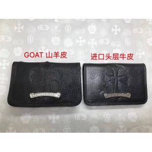 Chrome Hearts 克罗心正品短款真皮十字架对折卡包CHK004