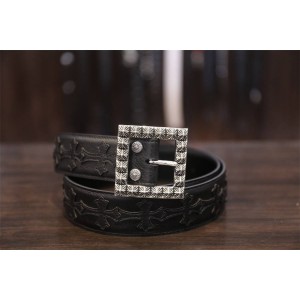 Chrome hearts CH克罗心中文官网正品腰带纯银四方钉皮带B019