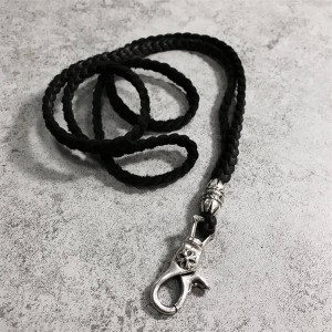 Chrome hearts CH克罗心官网代购鹿皮绳925纯银龙虾扣项链