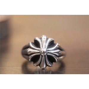 Chrome hearts CH克罗心正品代购官网纯银十字花戒指R013